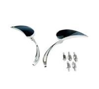 Specchietto Retrovisore Coppia Specchietti Retrovisori Per Moto Cruiser Dyna Electra Glide Cromati Personalizzati Blu 8/10mm Per