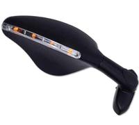 SPECCHIO NERO SINISTRO RETROVISORE MOTO UNIVERSALI CARENATE FRECCE A LED