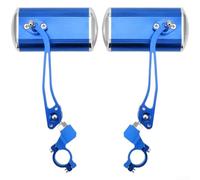 Specchietto Retrovisore E-bike Regolabile 360 Gradi | Lega alluminio leggera, montaggio per vite 10mm, per bici città e trekking, nero argento rosso(Blue)