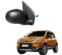 Specchietto Retrovisore Esterno Nero compatibile con FIAT PANDA 2012>. (MANUALE). Vetro cromato e convesso senza riscaldamento. Calotta nera (DESTRO)