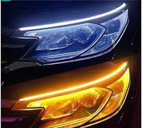 Specchietto Retrovisore Indicatori Direzione Luci di marcia diurna per auto Striscia flessibile impermeabile Fari automatici Indicatori direzione bianchi flusso freno gialle 12V