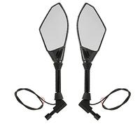 Specchietto retrovisore Laterale a LED per Moto in ABS Nero con indicatore di direzione per Manubrio da 10 mm.