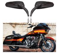 Specchietto retrovisore laterale per moto Black1Black da 8 mm, stile cavo, compatibile con Harley Bobber Cruiser Custom MT