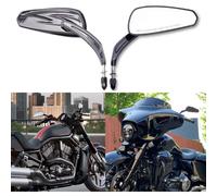 Specchietto retrovisore laterale per moto Black3Black da 8 mm, stile cavo, compatibile con Harley Bobber Cruiser Custom MT
