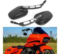 Specchietto retrovisore laterale per moto nero da 8 mm, stile cavo, compatibile con Harley Bobber Cruiser Custom MT