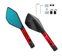 Specchietto Retrovisore Laterale Per Moto Per Yamaha MT07 MT09 MT03 MT10 MT25 XJ6, Per Manubrio Girevole A 360° Specchietto Convesso(ROSSO)