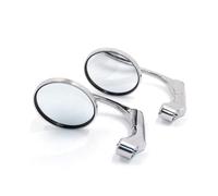 Specchietto retrovisore laterale rotondo posteriore per moto Specchietti universali per estremità manubrio con adattatore M10 Alluminio CNC cromato Specchietti Moto