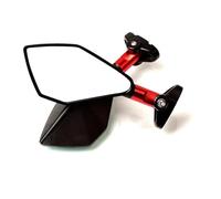 Specchietto Retrovisore Laterale Universale Moto Per Benelli TNT/TRE/BX Per Caffe Per Quatro Per Velvet - In Alluminio Con Vetro Blu(Red)