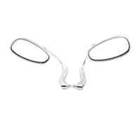 Specchietto Retrovisore Manubrio Specchietto Retrovisore Laterale Ovale Cromato Per Manubrio Da Moto, Per Aprilia, Per Mondial, Per HPS 125 300 Specchietti Moto(Chrome)