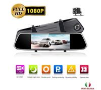 SPECCHIETTO RETROVISORE MONITOR 5.5" TOUCH SCREEN RETRO 2 TELECAMERE AUTO 1080P