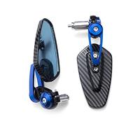 Specchietto Retrovisore Moto 2023 In Fibra Di Carbonio - Per Manubrio, Invertito Modificato (Colore: Blue)