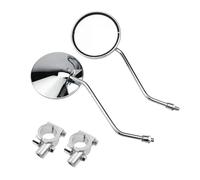 Specchietto Retrovisore Moto Coppia Di Specchietti Retrovisori Universali Cromati Per Moto Scooter Da 8 Mm Rotondi Ovali Convessi Specchietti Moto(For 25mm handlebar)