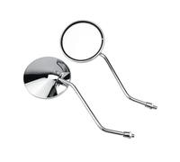 Specchietto Retrovisore Moto Coppia Di Specchietti Retrovisori Universali Cromati Per Moto Scooter Da 8 Mm Rotondi Ovali Convessi Specchietti Moto(For M8 hole)