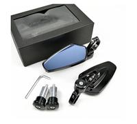 Specchietto Retrovisore Moto Per Kawasaki Per NINJA 2 Pezzi Specchietti Retrovisori Moto 7/8" 22 Mm Estremità Manubrio Vetro Blu Vista Posteriore Specchietti Moto(Black)