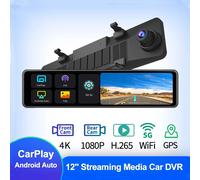 Specchietto retrovisore per auto da 12 pollici Android CarPlyaer Anto DVR Dash Camera 4K HD 1080P Navigazione GPS 5G WiFi con monitor di parcheggio 24 ore