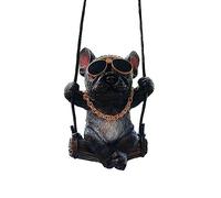 Specchietto retrovisore per auto, decorazione a forma di bulldog francese, divertente decorazione per specchietto retrovisore, miniatura, ornamento dolce per auto, decorazione per specchietto