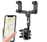 Specchietto retrovisore per auto, supporto per telefono, specchietto | Supporto ritrattabile del telefono dello specchio retrovisore anti-scossa, supporto dell'automobile del cellulare per