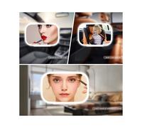 Specchietto retrovisore per auto universale, con visiera parasole, dimmerabile, a LED, per trucco, con
