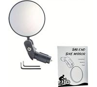 Specchietto retrovisore per bicicletta ad ampio angolo HD - Specchietti rotanti a 360° per estremità del manubrio per ciclismo da montagna e da strada Nero Taglia unicaPMMA