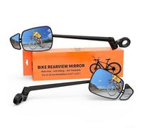 Specchietto retrovisore per bicicletta, girevole a 360 gradi, doppia lente convessa, braccio esteso in lega di alluminio e acciaio inossidabile, ampia visuale regolabile, adatto per manubri da 21 a 26