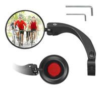 Specchietto retrovisore per bicicletta per manubrio 18-26 mm, HD bicicletta specchietto retrovisore sinistro, girevole a 360°, specchio convesso per e-bike e-scooter, pieghevole con riflettore