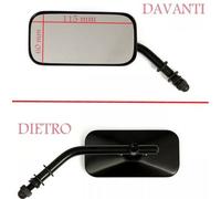 Specchietto Retrovisore per Harley Nero Rettangolare Custom Sportster Softail Hd
