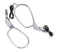 Specchietto Retrovisore Per Moto Con Indicatore Di Direzione Laterale Regolabile Per Davidson Specchietti Laterali Moto(Argento)