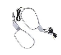 Specchietto retrovisore per Moto Harley Davidson con indicatore di direzione, specchietto Laterale Regolabile, specchietto retrovisore Argento (Argento)
