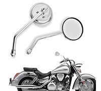 Specchietto retrovisore rotondo cromato per moto, con viti da 10 mm, per manubrio e moto, set di specchietti laterali per scooter, ATV, Cafe Racer, Dirt Bikes
