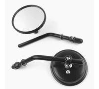 Specchietto retrovisore Rotondo per Moto, specchietti retrovisori Classici retrò per Harley Dyna Bobber Chopper Sportster Old School(Black)