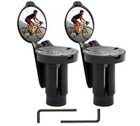 Specchietto Retrovisore Specchietti Bici Mini 360 ° Regolabile Specchio da Manubrio Pieghevole Lente Convessa Specchietto per Bicicletta Mountain Bike Corsa Ciclismo Bici 2 Pezzi
