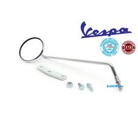 SPECCHIETTO RETROVISORE TONDO CROMATO SX OMOLOGATO VESPA 50 125 150 UNIVERSALE