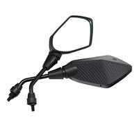 Specchietto retrovisore universale imitazione fibra di carbonio 3D lato opaco per moto quad, scooter, asta filettata, M8, nero