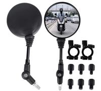 Specchietto retrovisore universale per moto 7/8" 22 mm, set specchietti laterali a 360° per manubrio, con bulloni 10 mm e 8 mm, accessori per moto scooter quad ATV - Nero