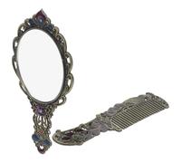 Specchietto Specchio A Mano in Metallo Vintage Maniglia Decorativo
