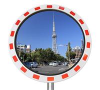 Specchietto stradale rotondo resistente alle intemperie, 60 cm + 5 cm, riflettori convessi, specchio di sicurezza, specchio di osservazione, visibilità superiore con guarnizione, vialetto, uscita