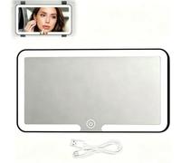 Specchietto Trucco per Auto Parasole con Luci, 3 Temperature di Luce | Ricaricabile USB, Specchio Cosmetico HD Universale per Auto SUV Camper, Installazione Semplice con Elastici Regolabili