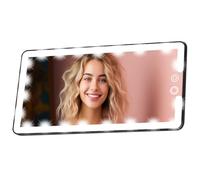 Specchietto Visorio con Luci, Specchio da Trucco LED per Visore, Luce Regolabile a 3 Colori Ricaricabile, Accessorio Universale per Auto, SUV, Camion