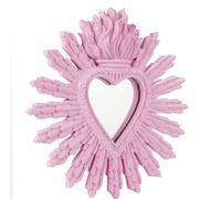 SPECCHIO A CUORE EX VOTO IN RESINA ROSA 27 cm
