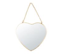 Specchio a cuore in metallo dorato 13x13 cm