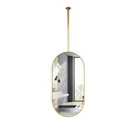 Specchio a doppia faccia flottante da soffitto con cornice in metallo