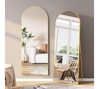 Specchio a Figura Intera 162x53 cm,Specchio da Terra ad Arco con Specchio da Parete Grande con Cornice in Alluminio e vetro infrangibile,Appoggiare o Appendere per Soggiorno,Corridoio,Gold
