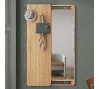 Specchio a figura intera da parete Hide, specchi da camera da letto con attaccapanni, specchio a figura intera scorrevole push-pull per ingresso, mobiletto per bagno e soggiorno (15,7x47,2 pollici, le