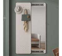 Specchio a figura intera da parete Hide, specchi per camera da letto con attaccapanni, specchio a figura intera scorrevole push-pull per ingresso, mobiletto per bagno e soggiorno (30x120 cm, bianco)