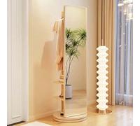 Specchio a Figura Intera Girevole a 360°, Specchi da Pavimento con Appendiabiti, Moderno Specchio a Corpo Intero in Piedi per Soggiorno, Camera da Letto, Spogliatoio