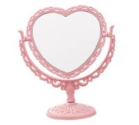 Specchio a forma di cuore specchio da toeletta bifacciale staccabile girevole a 360° strumento per il trucco vintage con base stabile per camera da letto hotel dormitorio salone stile 1