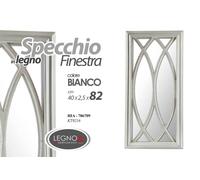 SPECCHIO A FORMA DI FINESTRA PARETE SPECCHIERA BIANCO ANTICATO 8240 cm
