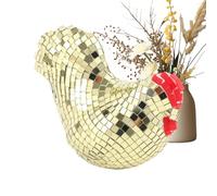 Specchio a forma di palla a forma di pollo, da collezione, in acrilico fresco, sculture di pollo, decorazione per il Ringraziamento, vacanze, festa di compleanno, ufficio, casa, soggiorno