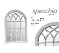 SPECCHIO A FORMA FINESTRA 7051 OVALE ANTICATO SPECCHIERA VINTAGE CLASSICO