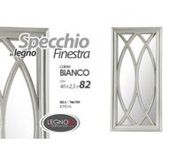 SPECCHIO A FORMA FINESTRA PARETE LEGNO BIANCO CLASSICO MODERNO 8240 CM